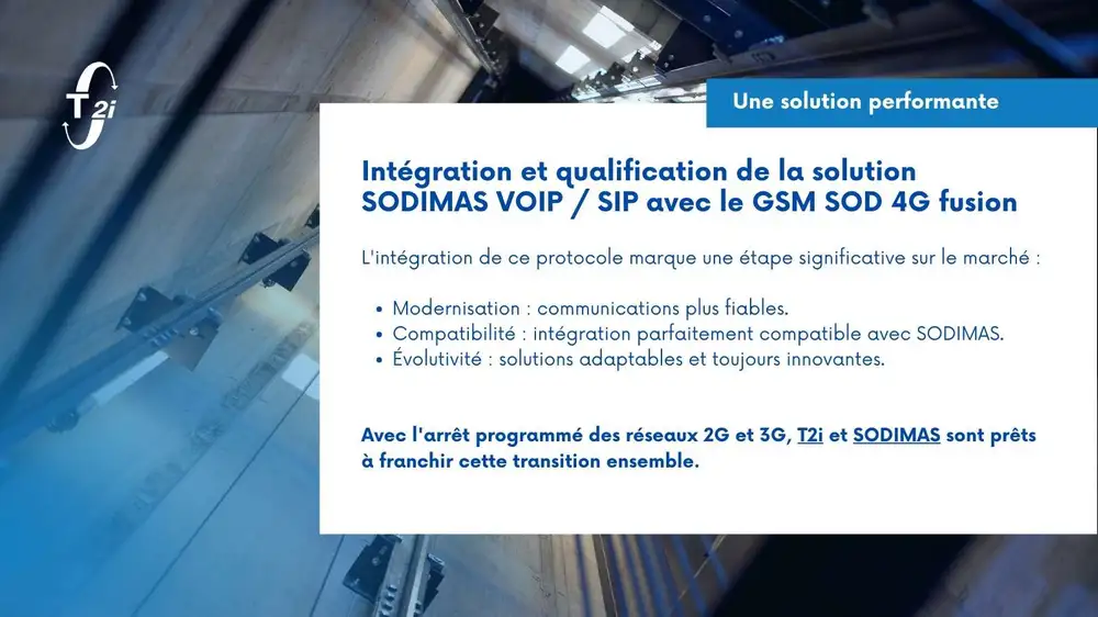 Intégration solution SODIMAS VOIP / SIP avec le GSM SOD 4G fusion