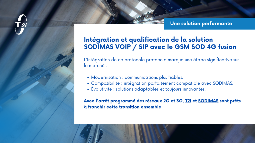 Intégration solution SODIMAS VOIP / SIP avec le GSM SOD 4G fusion